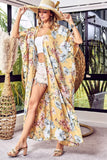 BiBi Floral Side Slit Longline Cardigan 