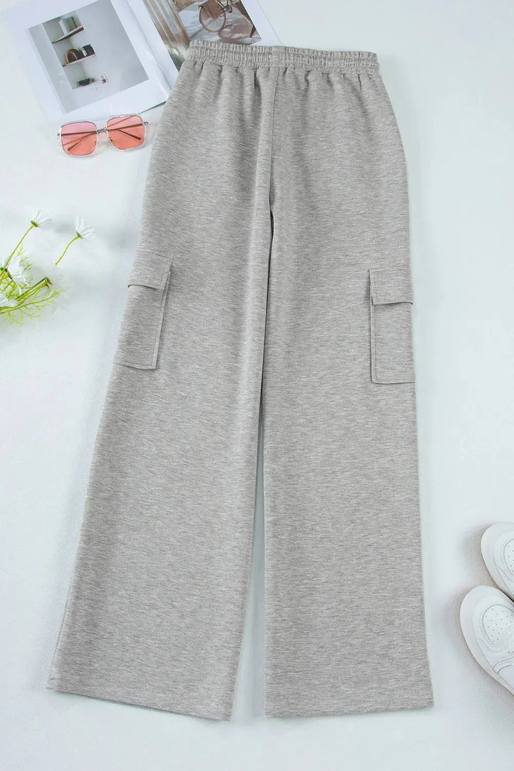 Drawstring Active Pants with Pockets 