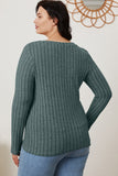 Basic Bae Full Size Ribbed V-Neck Long Sleeve T-Shirt 