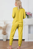 Round Neck Top and Drawstring Pants Lounge Set Lingerie & Nightwear