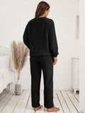 Ivy Lane Teddy Long Sleeve Top and Pants Lounge Set 