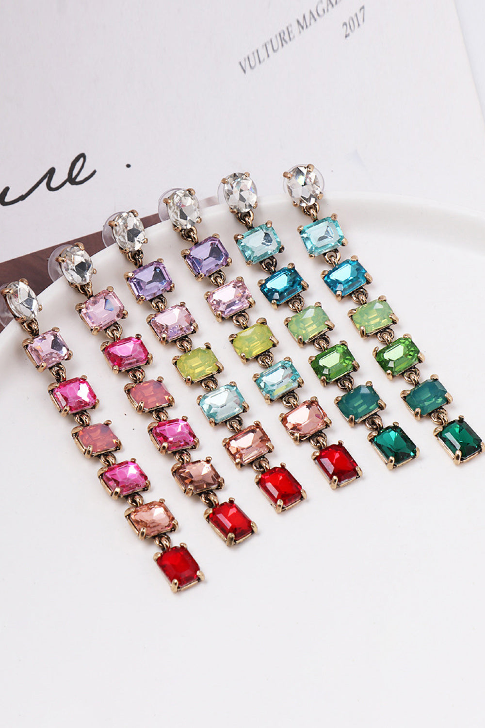 Geometrical Shape Resin Dangle Earrings 