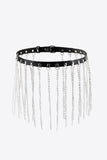 Fringed Chain PU Leather Belt 