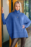 Zenana Full Size Brushed Melange Hacci Turtleneck Sweater 