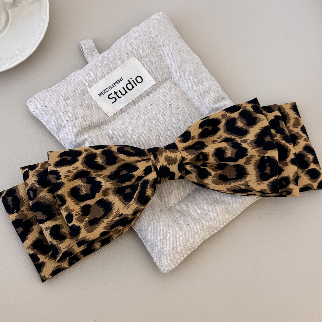 2 Piece Leopard Bow Hair Clip 