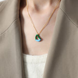 Heart Pendant Titanium Steel Necklace 