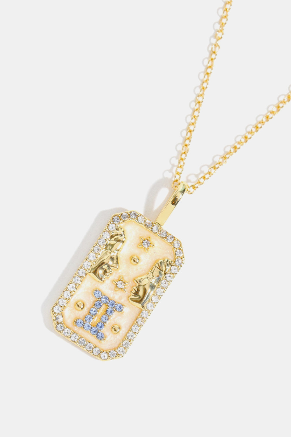 Rhinestone Constellation Pendant Copper Necklace 