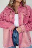 Pocketed Color Block Collared Neck Jacket 