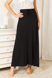 Double Take Full Size Soft Rayon Drawstring Waist Maxi Skirt 