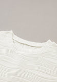 Texture Round Neck Long Sleeve Sweatshirt 