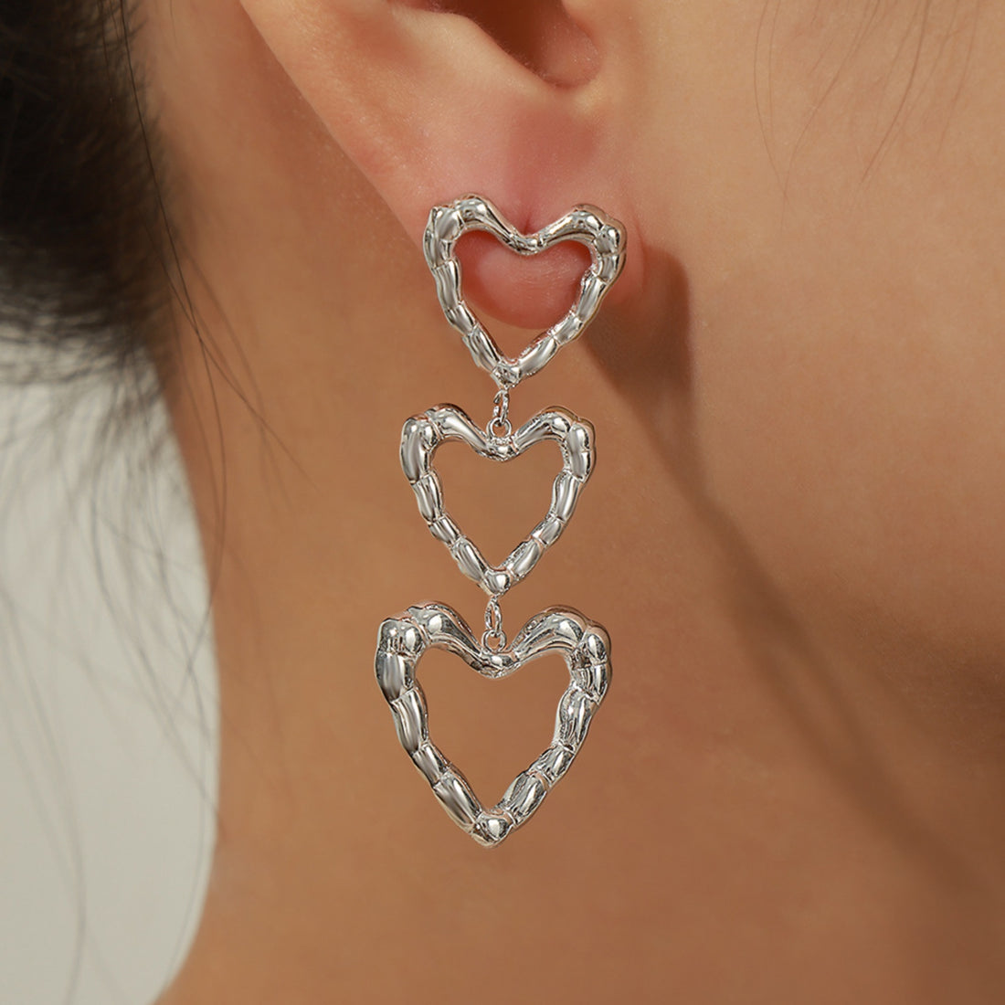Titanium Steel Heart Earrings 
