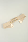Zinc Alloy Buckle Elastic Wide Belt 