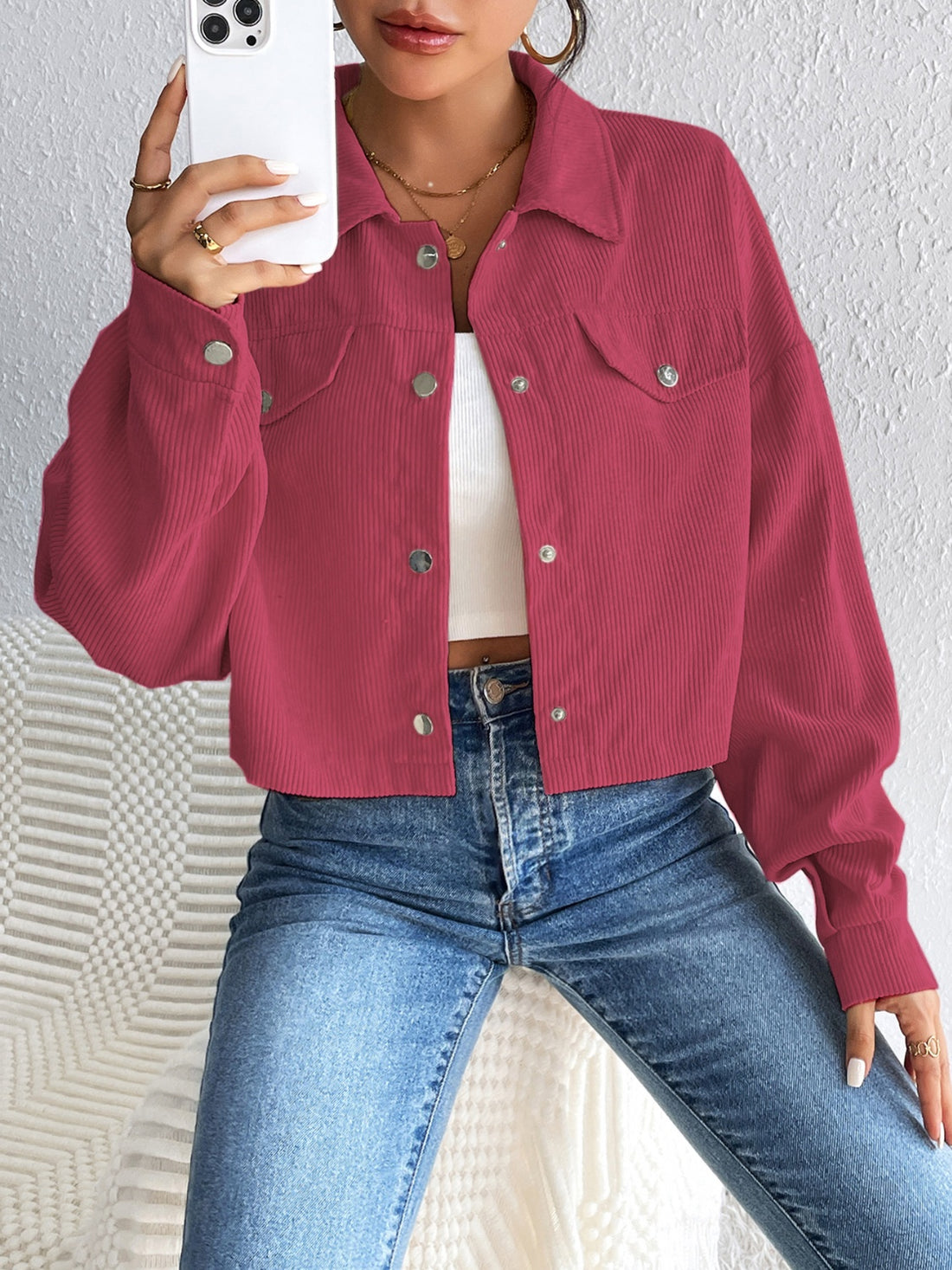 Honey Snap Down Long Sleeve Jacket 