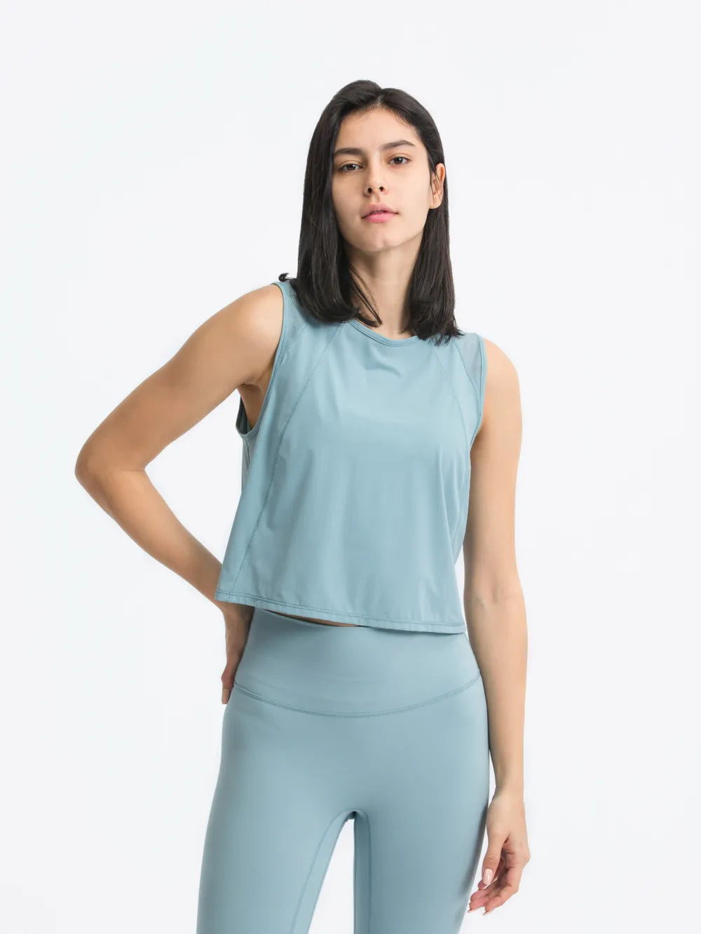 Millennia Round Neck Cropped Active Tank 