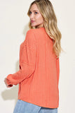Basic Bae Full Size Ribbed Round Neck Long Sleeve T-Shirt Sweaters & Cardigans