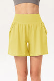 Pocketed Elastic Waist Active Shorts 