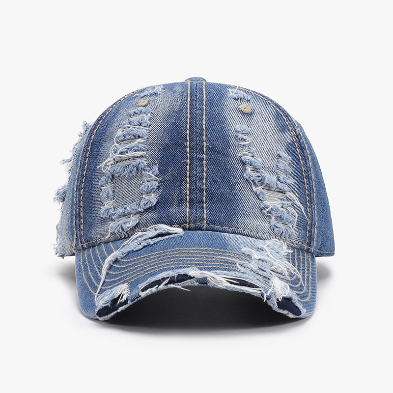 Distressed Adjustable Cotton Baseball Cap 