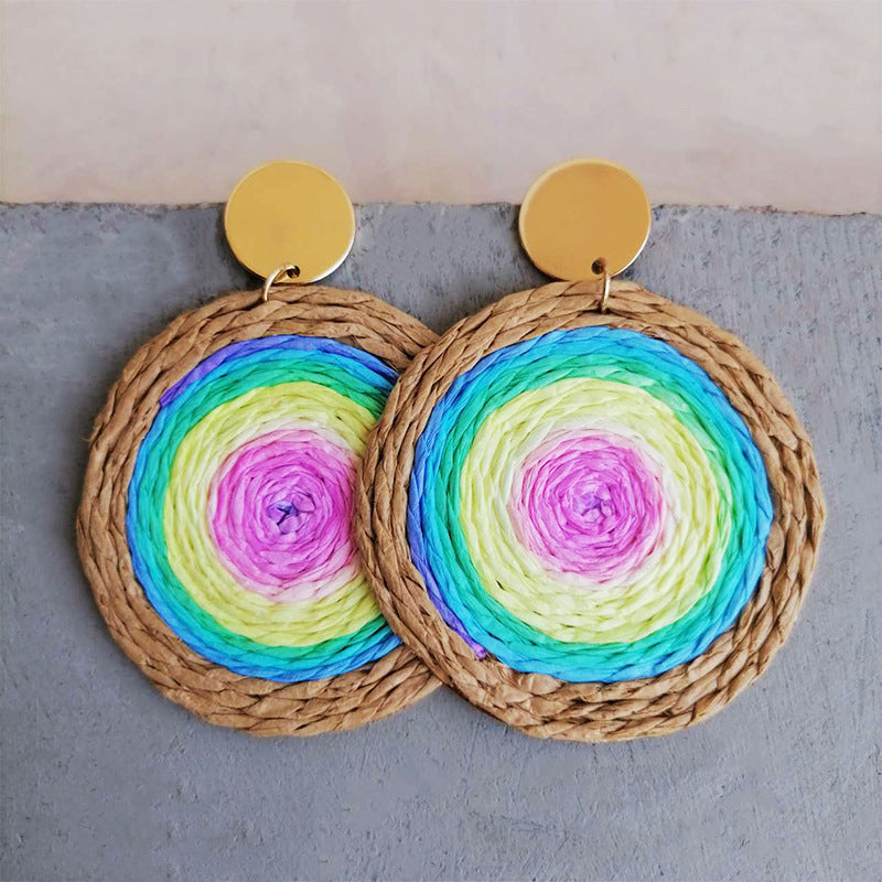 Raffia Grass Teardrop Earrings 