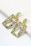 Square Shape Glass Stone Dangle Earrings 