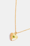 Zircon Heart Shape 14K Gold-Plated Pendant Necklace 