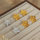 Titanium Steel Star Stud Earrings 