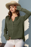 Double Take Full Size Notched Thumbhole Long Sleeve T-Shirt 