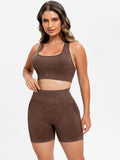 Scoop Neck Wide Strap Top and Shorts Active Set 