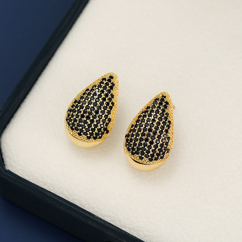 18K Gold-Plated Zircon Teardrop Earring 