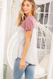 Heimish Color Block Striped Round Neck Short Sleeve T-Shirt 
