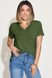 Basic Bae Full Size V-Neck High-Low T-Shirt 