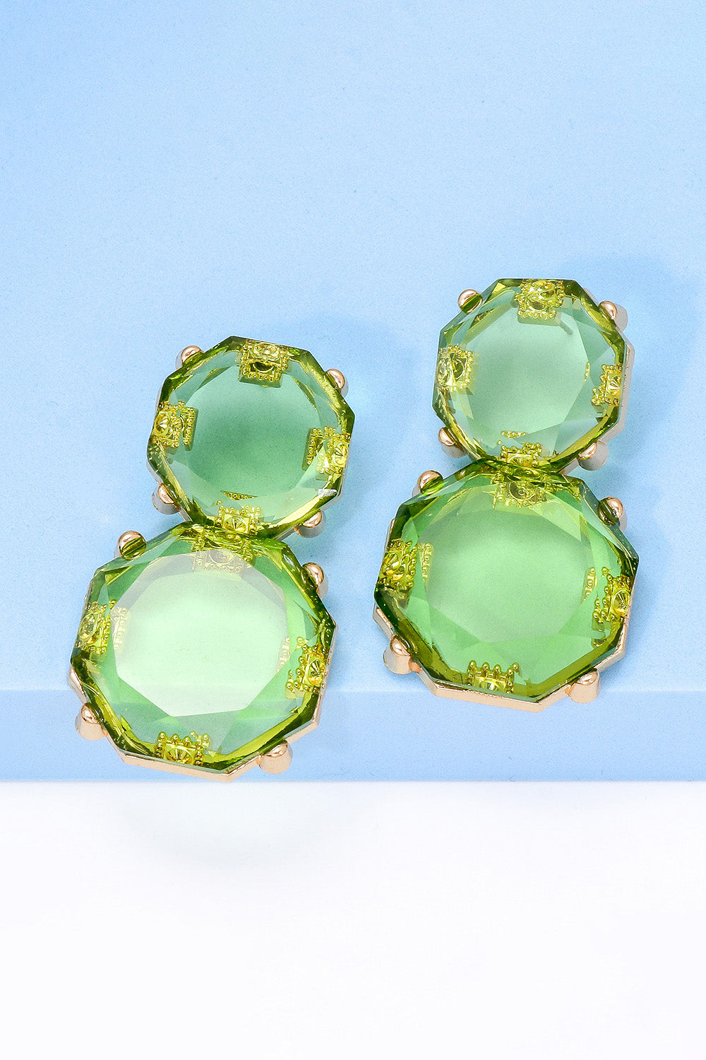 Geometrical Shape Zinc Alloy Frame Dangle Earrings 