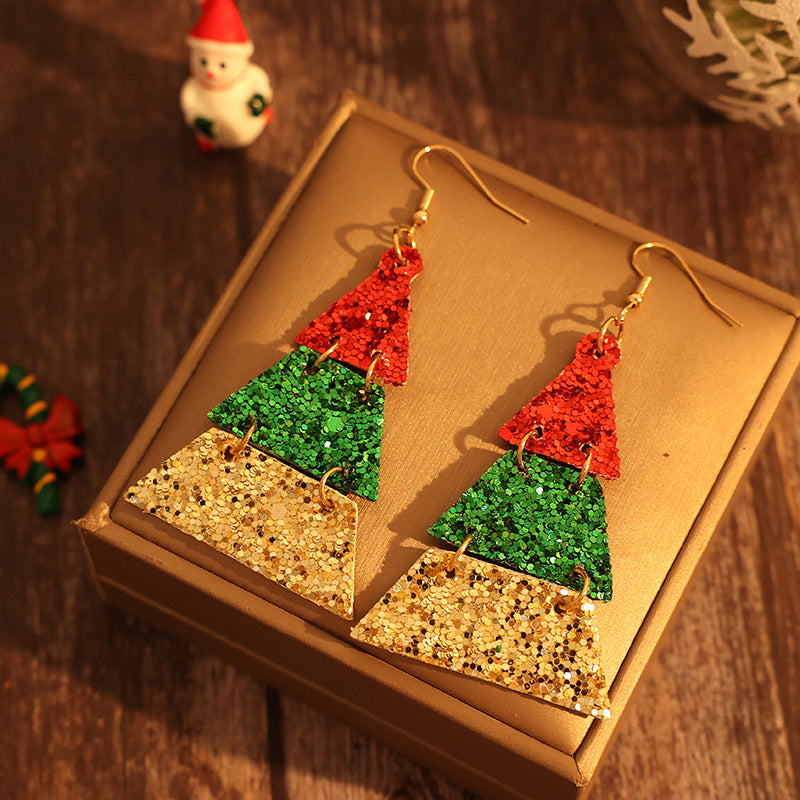 PU Leather Sequin Earrings 