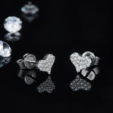Moissanite 925 Sterling Silver Heart Stud Earrings 
