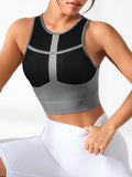 Color Block Round Neck Active Tank 