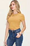 Basic Bae Full Size Ribbed Round Neck Short Sleeve T-Shirt 