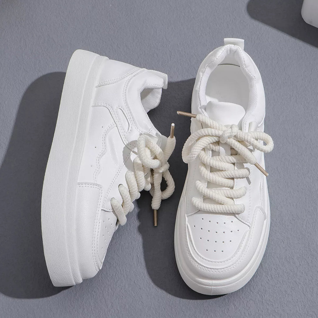 Round Toe Platform Sneakers 