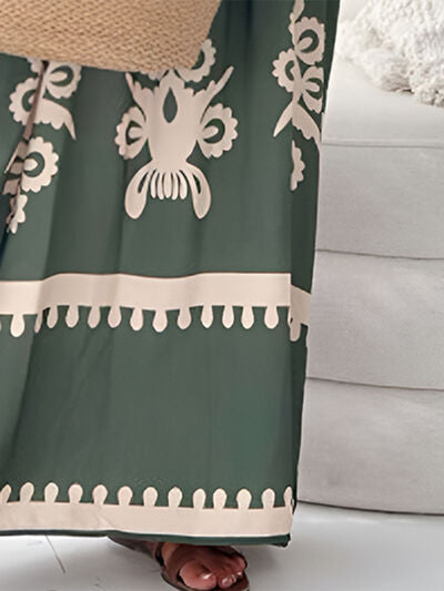 Printed Spaghetti Strap Sleeveless Maxi Dress Dresses