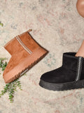 WILD DIVA Round Toe Platform Boots 