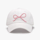 Bow Embroidered Cotton Baseball Cap 