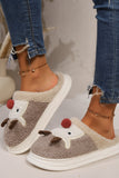 Elk Furry PVC Flat Slippers 