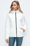 How Dare U Pocketed Zip Up Puffer Jacket with Removable Hood 