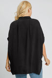 Umgee Full Size High-Low Button Up Short Sleeve Shirt 