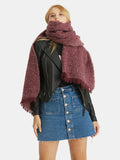 Raw Hem Heathered Polyester Scarf 