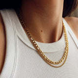 Stainless Steel Double-Layered Necklace 