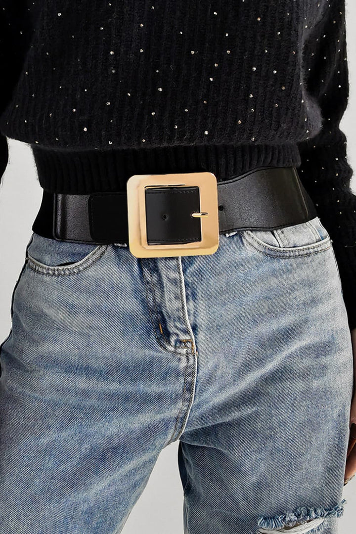 Alloy Buckle PU Leather Belt 