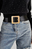 Alloy Buckle PU Leather Belt 
