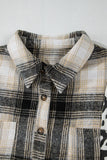Plus Size Leopard Plaid Button Up Long Sleeve Shacket 