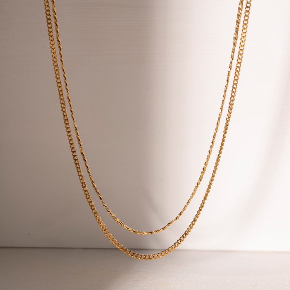 Stainless Steel Double-Layered Necklace 