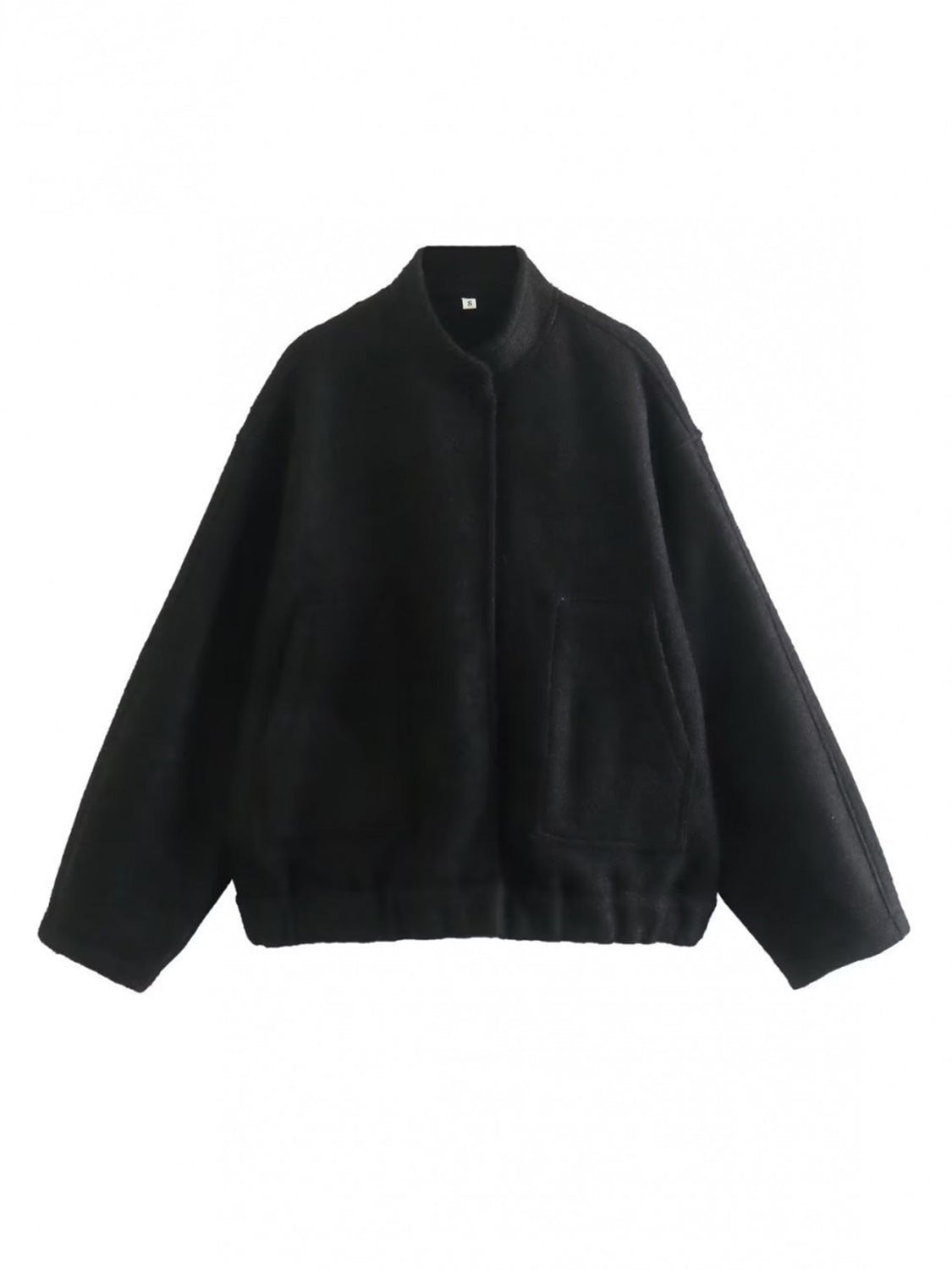 Full Size Snap Down Drop Shoulder Jacket 
