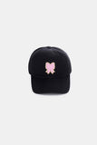 Zenana Ribbon Bow Chenille Patch Baseball Cap 